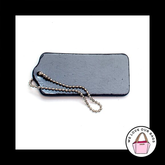 RARE COACH MAGNET Black White Polka Dot Leather Fob Bag Charm Keychain Hang Tag - Picture 2 of 2